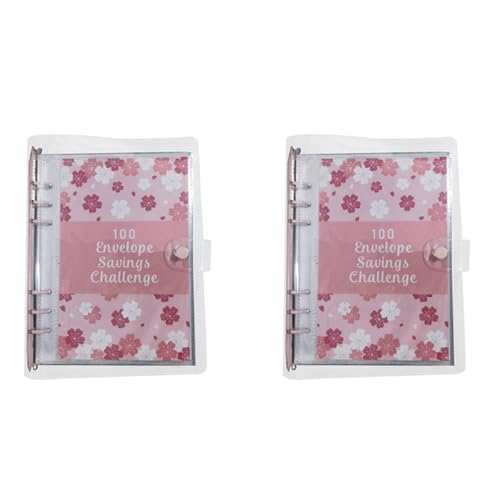 Vheolk 2X 100 UmschläGe Challenge Binder Sparordner für Save 5050 mit GeldumschläGen für die Budgetplanung Rot Vheolk 2X 100 UmschläGe Challenge Binder Sparordner für Save 5050 mit GeldumschläGen für die Budgetplanung Rot von Vheolk