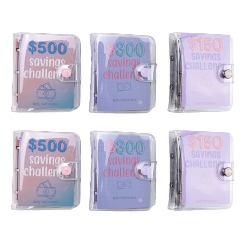 Vheolk 6 StüCk Mini-Ordner, Challenge, 150/300/500, Geld Sparen, Budgets, GeldumschläGe, GeldböRse, Budget-Ordner, Notizbuch, Budget Vheolk 6 StüCk Mini-Ordner, Challenge, 150/300/500, Geld Sparen, Budgets, GeldumschläGe, GeldböRse, Budget-Ordner, Notizbuch, Budget von Vheolk