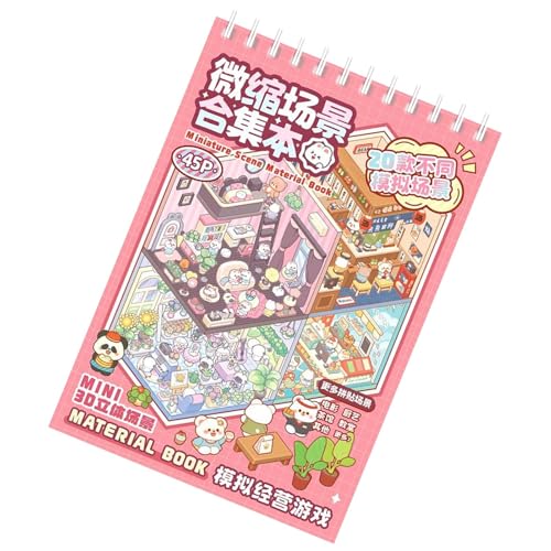 Vhjlfig 19x13.5 Cm Hausaufkleber Set Miniatur Szenen Aufkleber Buch House Stickers Wiederverwendbare Sticker Scene Mit 20 Visuellem Effekt Miniaturszenen reliefs Stress Für Erwachsene Und Kinder von Vhjlfig