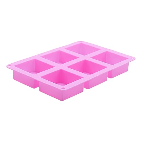 Vhjlfig Kuchenform - 6-Fach Silikon Kuchenformen Seifenherstellung,Quadrat Würfel Eiswürfel Backzubehör Formen für Süßigkeiten Kekse Fondant Seife Harz von Vhjlfig
