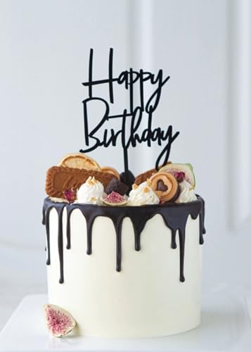 Tortendeko Happy Birthday, Cake Topper Geburtstag, Tortendeko Geburtstag, Happy Birthday Kuchen Deko, Torten Deko aus Acryl, für Frau Mann und Mädchen Junge von Vhtanop