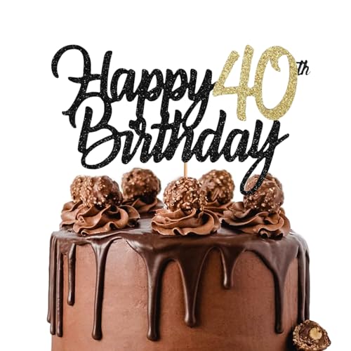 Tortendeko Happy Birthday, Tortendeko Geburtstag, Cake Topper (Cake Topper 40. geburtstag) von Vhtanop