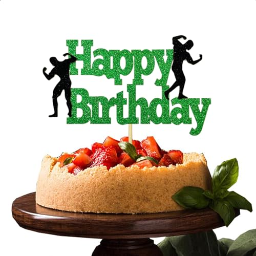 Vhtanop Tortendeko Happy Birthday, Cake Topper Geburtstag, Tortendeko Geburtstag Grün, Happy Birthday Kuchen Deko, Tortenaufleger Personalisiert für Mann und Junge von Vhtanop