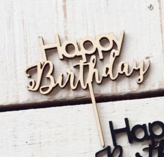 Tortendeko Happy Birthday aus Holz, Kuchendeko Geburtstag, Happy Birthday Cake Topper, Kuchen Deko, Torten Deko Personalisiert für Mädchen Jungen Frauen Mann von Vhtanop