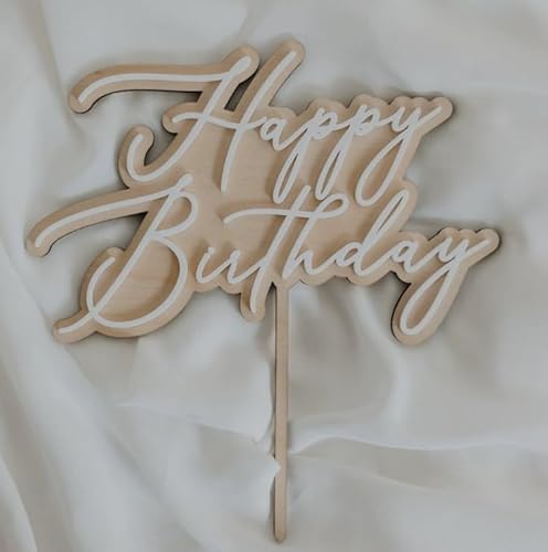 happy birthday cake topper Holz happy birthday cake topper Holz von Vhtanop