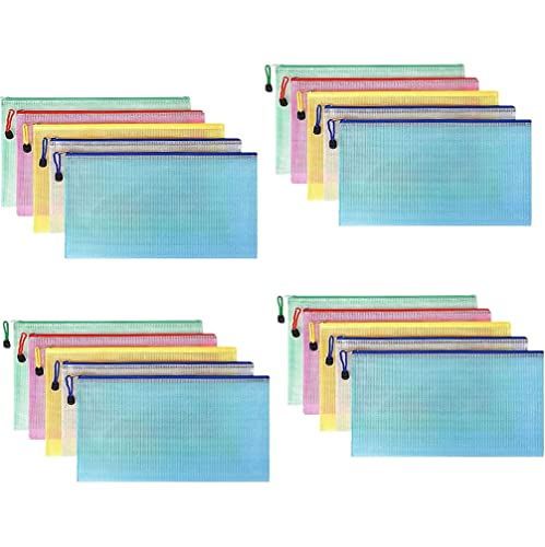 Taschen mit Reißverschluss wasserdicht Dokumententasche A6,20 Stücke Mesh Kunststoff Reißverschlusstasche,für Datei, Papier, Kosmetik und Reisen Taschen mit Reißverschluss wasserdicht Dokumententasche A6,20 Stücke Mesh Kunststoff Reißverschlusstasche,für Datei, Papier, Kosmetik und Reisen von ViLiyDuo