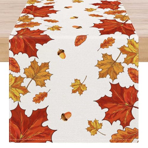 ViaElayu Tischläufer Herbst Dekoration Fall Orange Rot Gelb Ahornblatt Tisch Läufer Herbstdeko Abwaschbar Tischdeko Herbst Modern Blatt Landhausstil Table Runner for Küche Tisch Gartenparty 33x183 cm ViaElayu Tischläufer Herbst Dekoration Fall Orange Rot Gelb Ahornblatt Tisch Läufer Herbstdeko Abwaschbar Tischdeko Herbst Modern Blatt Landhausstil Table Runner for Küche Tisch Gartenparty 33x183 cm von ViaElayu