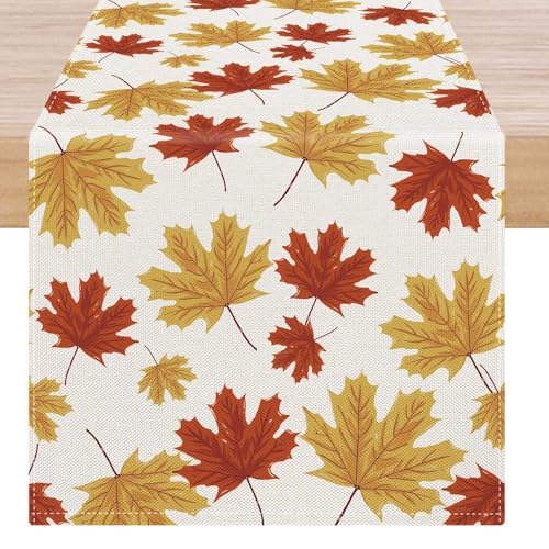 ViaElayu Tischläufer Herbst Dekoration Fall Orange Rot Gelb Ahornblatt Tisch Läufer Herbstdeko Abwaschbar Tischdeko Herbst Modern Blatt Landhausstil Table Runner for Küche Tisch Gartenparty 33x183 cm ViaElayu Tischläufer Herbst Dekoration Fall Orange Rot Gelb Ahornblatt Tisch Läufer Herbstdeko Abwaschbar Tischdeko Herbst Modern Blatt Landhausstil Table Runner for Küche Tisch Gartenparty 33x183 cm von ViaElayu