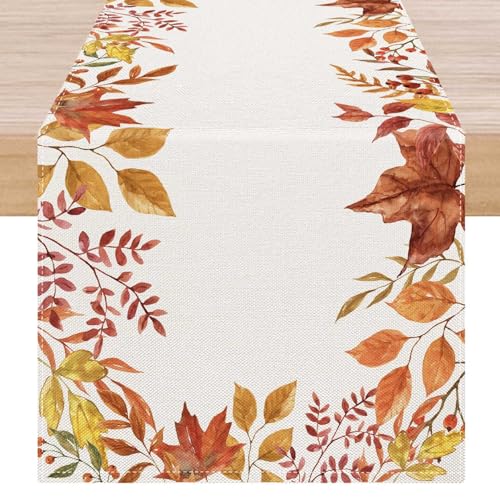 ViaElayu Tischläufer Herbst Dekoration Fall Orange Rot Gelb Ahornblatt Tisch Läufer Herbstdeko Abwaschbar Tischdeko Herbst Modern Blatt Landhausstil Table Runner for Küche Tisch Gartenparty 33x183 cm ViaElayu Tischläufer Herbst Dekoration Fall Orange Rot Gelb Ahornblatt Tisch Läufer Herbstdeko Abwaschbar Tischdeko Herbst Modern Blatt Landhausstil Table Runner for Küche Tisch Gartenparty 33x183 cm von ViaElayu