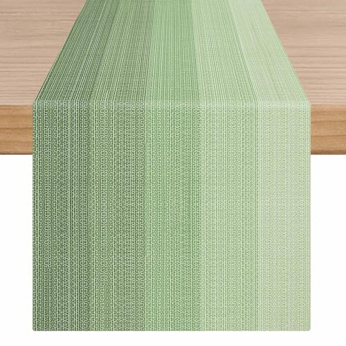 ViaElayu Tischläufer Salbeigrün Modern Tischdeko Abwaschbar Table Runner Kurz Tisch Läufer Boho Streifen Grün Farbverlauf Tisch Dekoration für Esstisch Drinnen Urlaub Party Couchtisch Deko 33x183cm ViaElayu Tischläufer Salbeigrün Modern Tischdeko Abwaschbar Table Runner Kurz Tisch Läufer Boho Streifen Grün Farbverlauf Tisch Dekoration für Esstisch Drinnen Urlaub Party Couchtisch Deko 33x183cm von ViaElayu