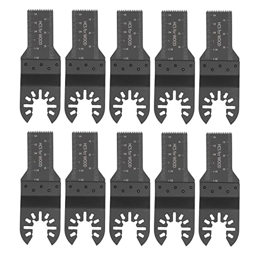 10 Stück Oszillierendes Sägeblatt 20 Mm Schnellspanner Multitool Schnelllade-Elektrowerkzeug-Set Kit Bimetall-Sägeblatt-Zubehör aus Kohlenstoffstahl für Holz Kunststoff Metall von ViaGasaFamido