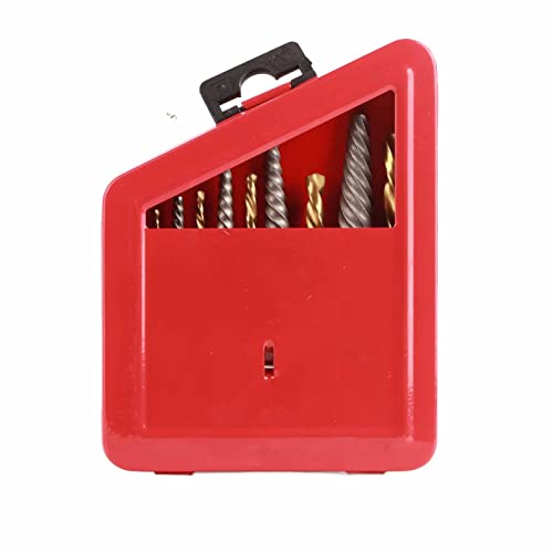 10PCS Screw Extractor und Left Hand Drill Set Stahl gebrochen Bolt Remover 5/64 Zoll bis 19/64 Zoll Titanbeschichtung Bohrer mit Metallgehäuse, stark, langlebig von ViaGasaFamido