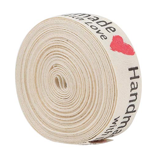 Baumwollband, 1,5 cm breit, natürliche Baumwolle, Handgemachte Schriftarten, 5 Yards, Geschenk, Geschenkverpackung, Baumwollband für Handwerk, Geschenkverpackung, Haarschleifen, Hochzeit, Deko [#3] von ViaGasaFamido