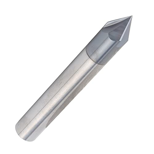 Chamfer End Mill, Wolframstahl 3 Flöte 60 Grad CNC Schnitzbits Gegen Rillenmühlenbits für Höhlen -V -Rille und -Sch Schild (D10*60°*75L) von ViaGasaFamido