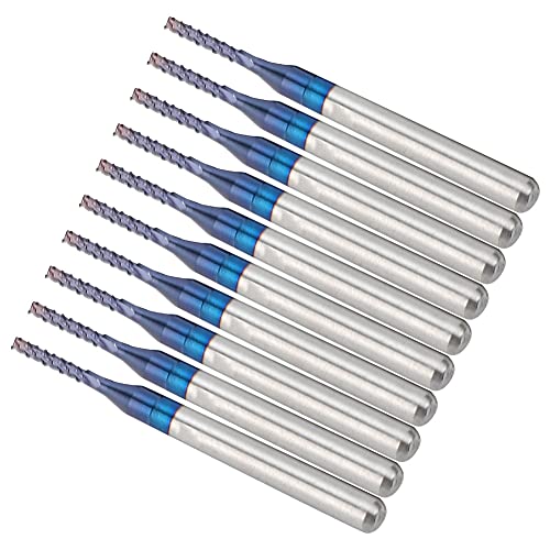 ViaGasaFamido 10-teilige Carbid-Endmühle Set Blue Corn Cutter CNC-PCB-Gravur-Mahlwerkzeug, Verschleißresistente, Schnellspipentfernung mit 10 Schneider für Leiterplatten, SMT, CNC (1.4MM) von ViaGasaFamido