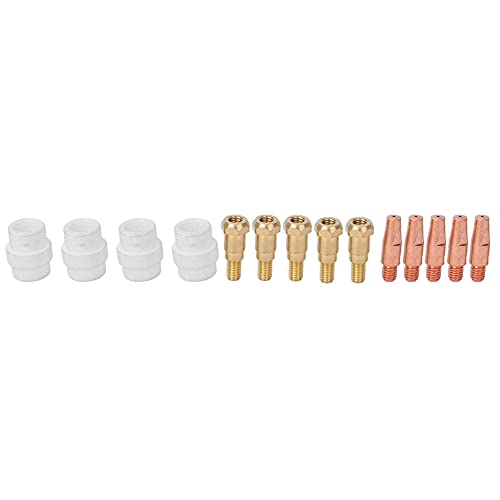 ViaGasaFamido 14-teiliges Schweißbrenner Shunt-Kontaktspitze MIG-Schweißpistolen-Zubehörsatz Gasdiffusor-Spitzenhalter für Binzel 24KD MIG-Schweißbrenner(0.8mm) von ViaGasaFamido
