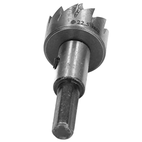 ViaGasaFamido 22,5 Mm HSS-Bohrer-Bit-Loch-Säge, Großer Inzision, Drei-Blatt-Design, Schnelle Bohrgeschwindigkeit Zum Schneiden von Stahl, Aluminium und Kunststoffen oder Holz, mit Sechskantschlüssel von ViaGasaFamido