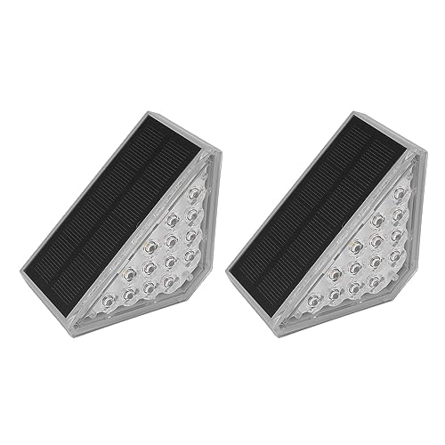 ViaGasaFamido 2pcs Solar Step Lights mit Dreieck Solartreppenleuchten, IP68 Wasserdicht, Warmes Licht Im Freien für Innenhöfe Zäune Verandagärten, Einfache Installation, LED -Licht, von ViaGasaFamido