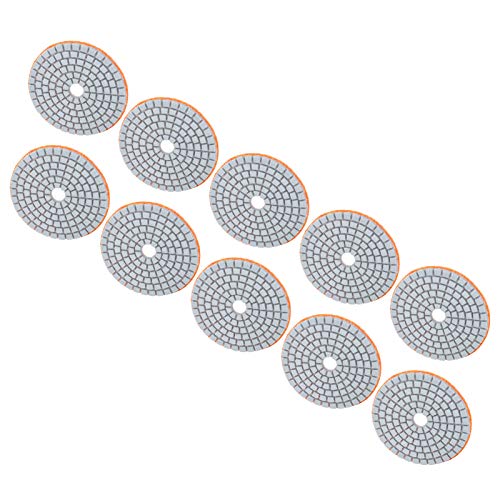 ViaGasaFamido 3in 300 Mesh Polishing Pads für Marmorbetonstein Keramik, Starkes und Langlebiges Diamantpolster, Geeignet für Nasses oder Trockenes Polieren, Einfacher Ersatz durch Wassereinlasslöcher von ViaGasaFamido