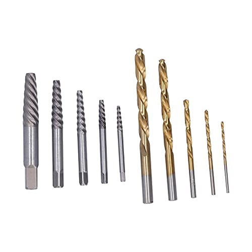 ViaGasaFamido 5 Pcs Schraubenextraktionssatz Zusätzliche Griffbohrer 5/64in, 7/64in, /32in, 1/4in, 19/ Linkshänder Beschädigter Bolzen HSS -Bohrbits für Easy Out mit Eisenbox (Schwarze von ViaGasaFamido