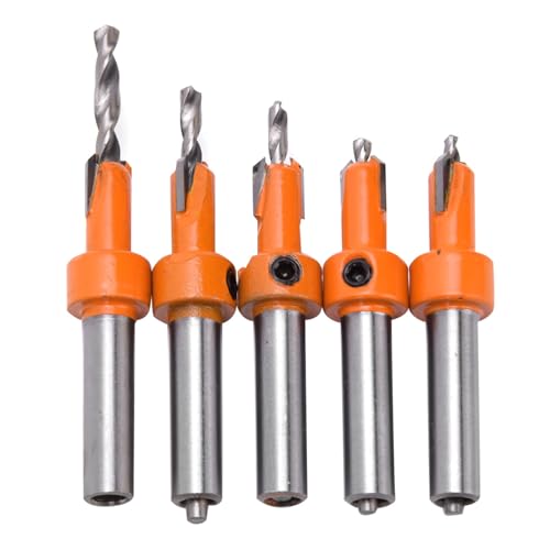 ViaGasaFamido 5pcs 2,8 Bis 4 Mm Bohrdurchmesser Countersink Bohrer Bits Holzbearbeitungsbohrer -Bohrerschrittstufe für Holz, Aluminiumlegierung Countersinking, Öffnen von ViaGasaFamido