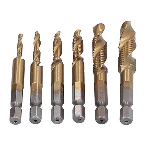 ViaGasaFamido 6pcs Cobalt Hochgeschwindigkeitsstahl -Kombination Bohrmaschinenhahn mit Bohr-, Klopfen- und Kammfunktionen Zum Bohren und Klopfen von Aluminium-, Holz-, Kupfer-, Kunststoff von ViaGasaFamido