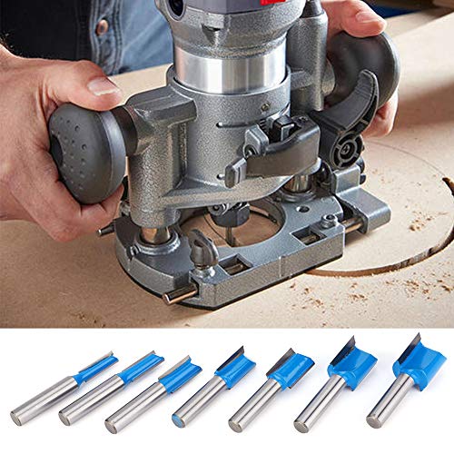 ViaGasaFamido 8mm Routerbit, 7 PCs Legierungs-Router-Bit mit Hitzebeständiger Beschichtung für Holzbearbeitungsmaschinen, Kantenbehandlung, Rillen, Holzbearbeitungsschneider von ViaGasaFamido