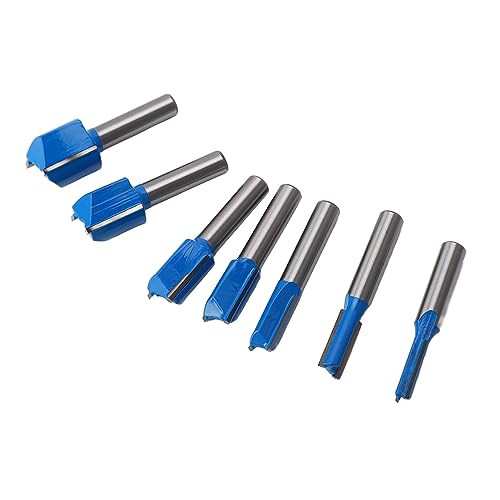 ViaGasaFamido Bit Set Carburo -Gerade -Schneidbits: Hochhärte, 7 Stück Set, Effizient und Stabil für Holzschnitt Anwendbar für Massive Holz, MDF Bretter und Mehr von ViaGasaFamido