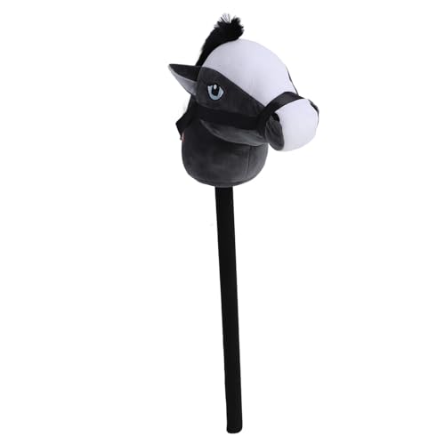 ViaGasaFamido Hobby Horse Stick Spielzeug Plüsch Handgefertigtes Hobbypferd auf Einem 27 Zoll mit 2 Soundeffekten für Kindergartenpartys Geburtstage Festivals Festivals (BLACK) von ViaGasaFamido