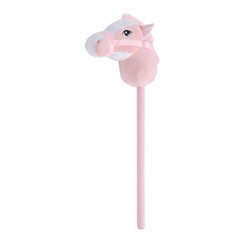 ViaGasaFamido Hobby Horse Stick Spielzeug Plüsch Handgefertigtes Hobbypferd auf Einem 27 Zoll mit 2 Soundeffekten für Kindergartenpartys Geburtstage Festivals Festivals (PINK) von ViaGasaFamido