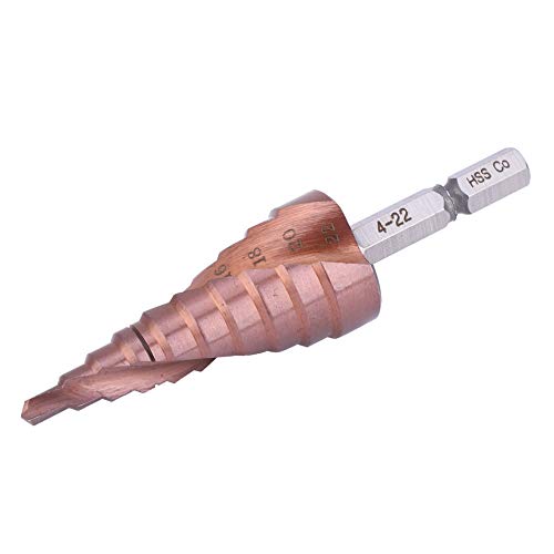 ViaGasaFamido Stiefmaschinenbohrer mit Kobaltbeschichtung, Verschleiß-resistenten Hochgeschwindigkeits-Stahl-Hex-Schaftloch-Öffnen für 304 Edelstahl, Holz, Dünnes Eisen, Aluminium, Perforation, (4-22) von ViaGasaFamido