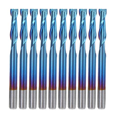 ViaGasaFamido Zementiertes Carbid -Frässchneider, 2 Flöte Blue Nano -Beschichtung für PCB SMT CNC, 10pcs 3,175 Mm von ViaGasaFamido