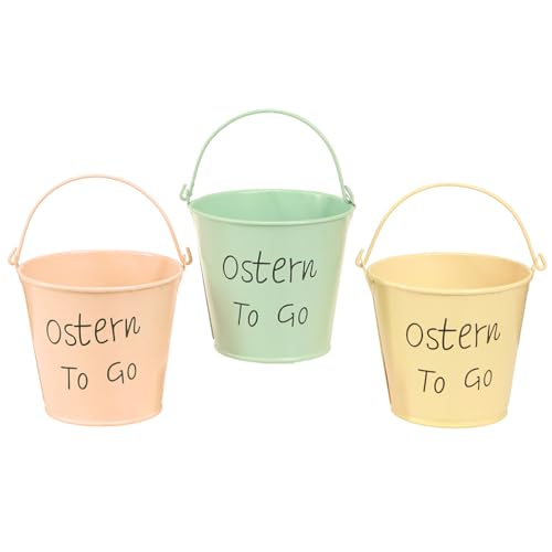 Mini Eimer Deko Ostern Frühling Farben 8×7cm 6St von Viana