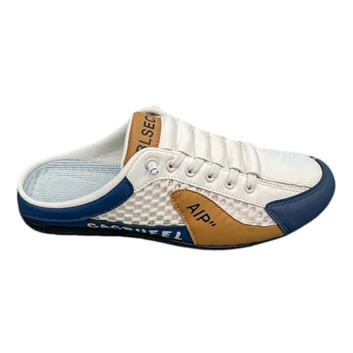 Viaoragiosa RüCkenfreie Herren-Schlupfschuhe,RüCkenfreie Slip-On-Sneaker,RüCkenfreie Herren-Sneaker Netzstoff,Slip-On-Mule-Sneaker FüR Herren,Atmungsaktive,Bequem,FüR Wandern,Im Freien von Viaoragiosa