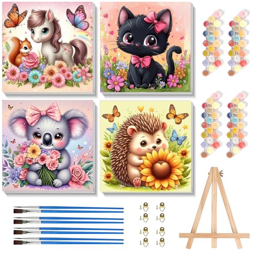 4 Stück Tier Malen Nach Zahlen Kinder mit Rahmen ab 5 6 7 Jahre Mädchen und Jungen mit Holzstaffelei-Pferd Igel Koala Katze Malen Nach Zahlen Kinder ab 7 Jahren Acrylfarben mit als Geschenk,20x20cm 4 Stück Tier Malen Nach Zahlen Kinder mit Rahmen ab 5 6 7 Jahre Mädchen und Jungen mit Holzstaffelei-Pferd Igel Koala Katze Malen Nach Zahlen Kinder ab 7 Jahren Acrylfarben mit als Geschenk,20x20cm von Viart