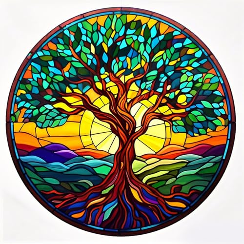 Diamond Painting Baum-5D Diamond Painting Erwachsene,Baum des Lebens Diamond Art Bilder für Home Wand Dekor(30x30cm) von Viart