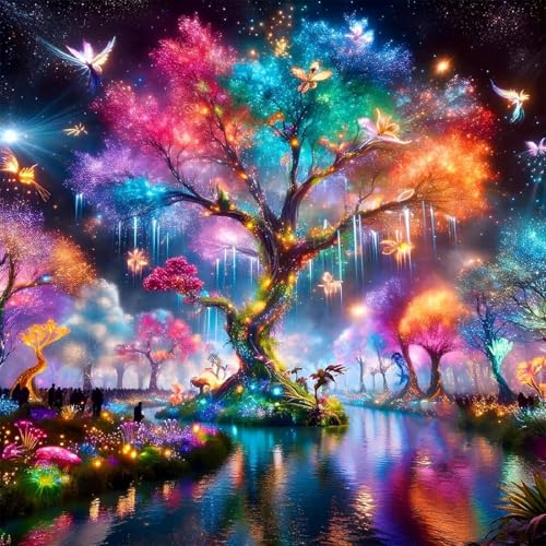 Diamond Painting Baum-5D Diamond Painting Erwachsene,Baum des Lebens Diamond Art Bilder für Home Wand Dekor(30x30cm) von Viart