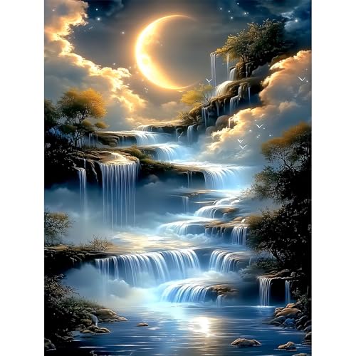 Diamond Painting Landschaft-5D Diamond Painting Erwachsene,Mond Diamond Art Bilder für Home Wand Dekor(30x40cm) von Viart