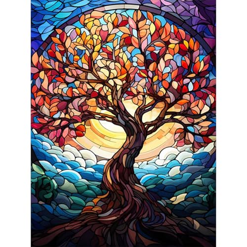 Viart Malen Nach Zahlen Baum-Malen nach Zahlen Erwachsene Baum, Bäume Paint by Numbers Adult für Home Wand Dekor 30x40 cm von Viart