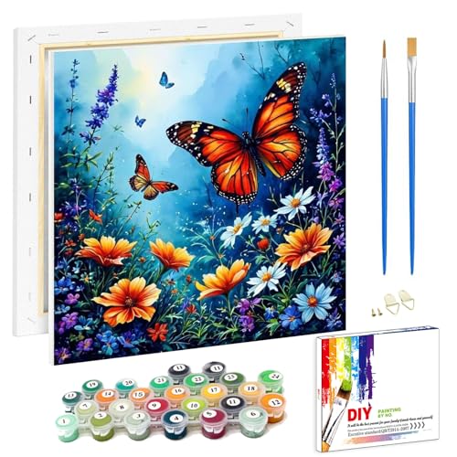 Viart Malen Nach Zahlen Erwachsene mit Rahmen Schmetterling-Malen Nach Zahlen mit Rahmen Schmetterling, Blume Malen Nach Zahlen mit Rahmen für Home Wand Dekor 20x20cm Viart Malen Nach Zahlen Erwachsene mit Rahmen Schmetterling-Malen Nach Zahlen mit Rahmen Schmetterling, Blume Malen Nach Zahlen mit Rahmen für Home Wand Dekor 20x20cm von Viart