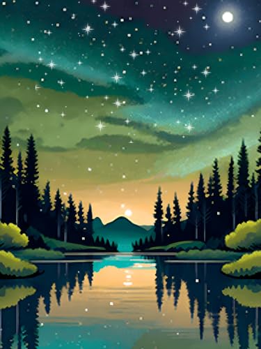 Viart Malen Nach Zahlen Landschaft-Malen nach Zahlen Erwachsene,Sternennacht Paint by Numbers Adult für Home Wand Dekor 30x40cm Viart Malen Nach Zahlen Landschaft-Malen nach Zahlen Erwachsene,Sternennacht Paint by Numbers Adult für Home Wand Dekor 30x40cm von Viart