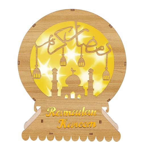 Vibbang Ramadan Deko Laterne, Ramadan Mubarak Dekoration Lampe, 3D Sterne und Burg Eid Mubarak Ramazan Dekor Laterne, Ramadan Laterne für Schlafzimmer Tisch Deko, Ramadan Dekoration für Zuhause von Vibbang