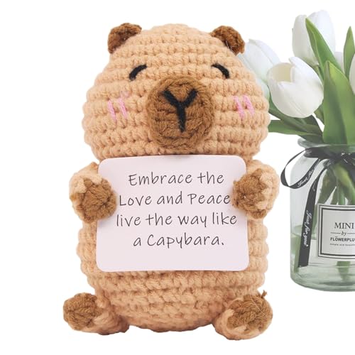 Carpincho zur emotionalen Unterstützung, positiver Köder, Plüschtier zur emotionalen Unterstützung | Crochet Capybara, niedliche Zimmerdekoration, Strickspielzeug, motivierende Häkeln, emotionale von Vibhgtf