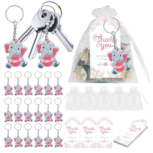 Dankeschön-Geschenke für Babyparty, Babyparty, Schlüsselanhänger mit - und Elefantenthema, für Babypartys, helle Farben und widerstandsfähig von Vibhgtf