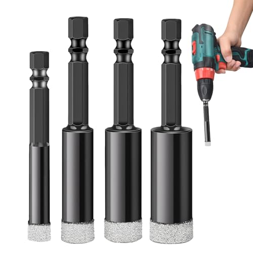 Granitbohrer, Keramikfliesenbohrer, Hartmetallbohrer | Granitbohrer mit Griff, 1/2 Zoll, 5/16 Zoll, 1/4 Zoll, 3/8 Zoll, mit Aufbewahrungskoffer für Fliesen von Vibhgtf