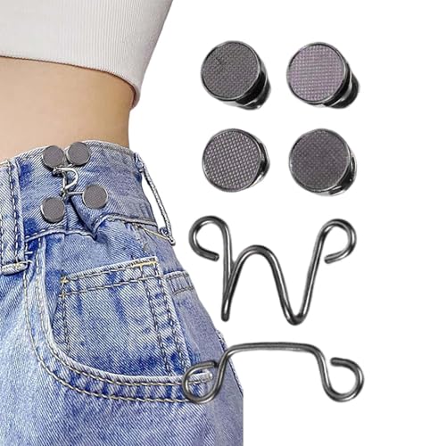 Hosenbundversteller, Jeans- -Einsteller – Jean-Knöpfe, Stecknadeln, ohne Nähen, lockere Jeans-Spanner aus Legierung, abnehmbare Jean-Knopfstifte für Hosen von Vibhgtf
