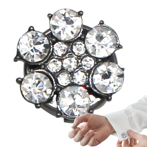 Knopfabdeckungen für Damenblusen, elegante Knöpfe für Kleidung, Knöpfe mit Strasssteinen, dekorative Knöpfe, abnehmbare Blumenknöpfe, Clips für Hemdknöpfe, Smoking von Vibhgtf