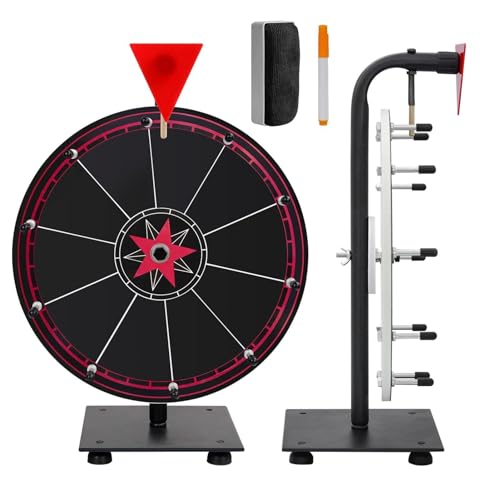 Preis-Glücksrad – Drehbares Preis-Rad, 30,5 cm (12 Zoll), mit Trockenlöschmarker und Radiergummi, Glücksrad mit 10 Spielautomaten von Vibhgtf