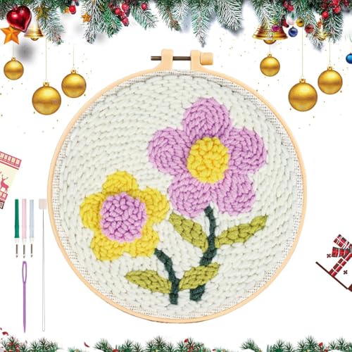 Vibhgtf Kits für gestickte Anfänger, Wandkunstspiel mit Blumensticken, Easy Embroidery Tools, Creative Floral Embroidery Kits, Handmade Embroidery Cloth Kit for Men and Women Vibhgtf Kits für gestickte Anfänger, Wandkunstspiel mit Blumensticken, Easy Embroidery Tools, Creative Floral Embroidery Kits, Handmade Embroidery Cloth Kit for Men and Women von Vibhgtf