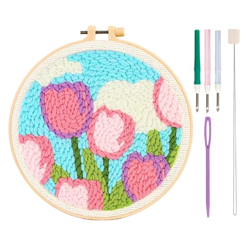 Vibhgtf Kits für gestickte Anfänger, Wandkunstspiel mit Blumensticken, Easy Embroidery Tools, Creative Floral Embroidery Kits, Handmade Embroidery Cloth Kit for Men and Women Vibhgtf Kits für gestickte Anfänger, Wandkunstspiel mit Blumensticken, Easy Embroidery Tools, Creative Floral Embroidery Kits, Handmade Embroidery Cloth Kit for Men and Women von Vibhgtf